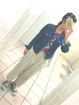 「CONVERSE（コンバース）のconverse（コンバース） ALL STAR OX（オールスターOX）（スニーカー）」を使った、Qmicoさん（レディース・154cm）の春コーディネート