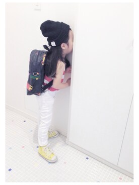 「H&M（エイチ・アンド・エム）のアイテム（タンクトップ）」を使った、△いちこ△さん（キッズ・100cm）の夏コーディネート