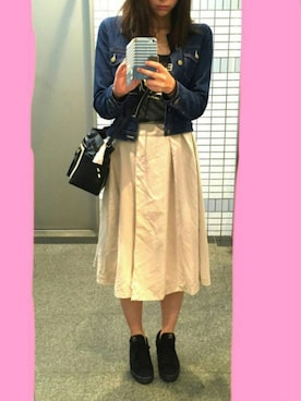 「ラップスカート」｜「アイテム（キャミソール）」を使った、n＊さん（レディース・171cm）の秋コーディネート
