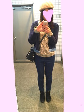 「ミカヅキモモコ（ミカヅキモモコ）のアイテム（ハンチング/ベレー帽）」を使った、n＊さん（レディース・171cm）の秋コーディネート