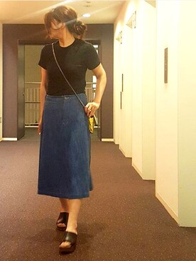 RonHerman VINTAGEのデニムスカートを使った人気ファッション