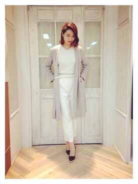 「snidel」｜「アイテム（スラックス）」を使った、mipopo1022さん（レディース・165cm）の冬コーディネート