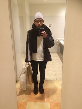 「BLACK COMME des GARÇONS」｜「アイテム（その他アウター）」を使った、いぐちゆうさくさん（メンズ・168cm）の冬コーディネート