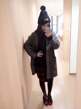 「Marc by Marc Jacobs（マークバイマークジェイコブス）のアイテム（リング）」を使った、Satoco Nomuraさん（レディース・158cm）の冬コーディネート