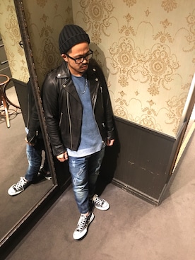 「CHUP（チュプ）のアイテム」を使った、manabu iwasakiさん（メンズ・162cm）の秋コーディネート