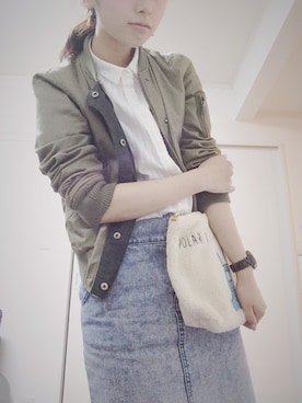 「SPIRALGIRL（スパイラルガール）のアイテム（ブルゾン）」を使った、akane＊さん（レディース・156cm）の春コーディネート