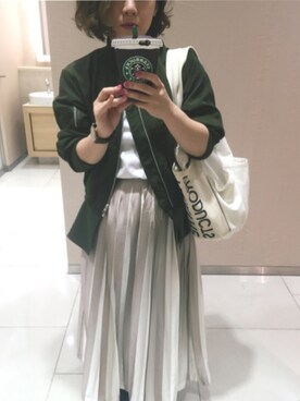 「マキシスカート」｜「アイテム（MA-1）」を使った、a*さん（レディース・148cm）の春コーディネート