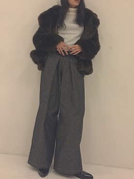「DRWCYS（ドロシーズ）のアイテム（その他アウター）」を使った、山本奈衣瑠さん（レディース・164cm）の冬コーディネート