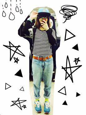 「古着のアイテム（T Shirts、ホワイト系）」を使った、yamaさん（レディース・160cm）の夏コーディネート