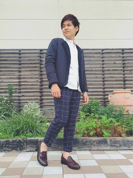 「CIAOPANIC TYPY（チャオパニックティピー）のアイテム（モカシン/デッキシューズ）」を使った、Takashiさん（メンズ・171cm）の秋コーディネート