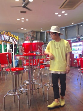 「激安コーデ」｜「アイテム（モカシン/デッキシューズ）」を使った、トオル!!さん（メンズ・161cm）の夏コーディネート