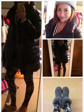 「UGG（アグ）のアイテム（ブーティ）」を使った、yoyoさん（レディース・168cm）の冬コーディネート