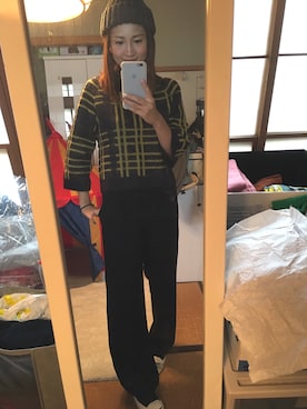 「PLAIN CLOTHING（プレーンクロージング）のアイテム（ニットキャップ/ビーニー）」を使った、yoyoさん（レディース・168cm）の秋コーディネート