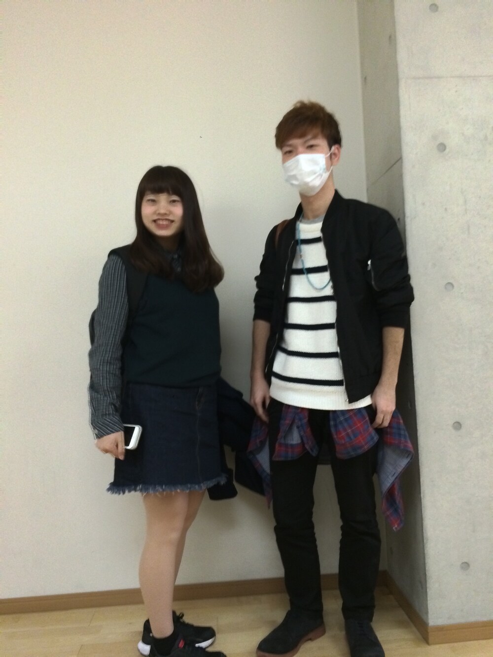 「大学」｜「WEGOのアイテム（ジャケット/アウター、ブラック系）」を使った、鎌倉良純さん（メンズ・168cm）の冬コーディネートの1枚目の写真
