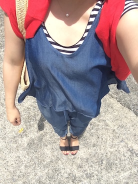 「A part by（アパートバイ）のアイテム（オールインワン・サロペット）」を使った、快獣☆ブースカさん（レディース・153cm）の夏コーディネート