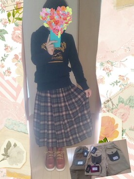 「UNIQLO（ユニクロ）のアイテム（スウェット、ブラック系）」を使った、utaunsさん（レディース・151cm）の秋コーディネート