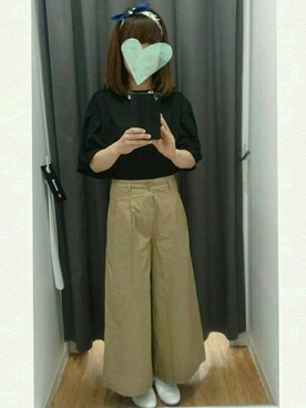 「GU（ジーユー）のアイテム（シューズ、ホワイト系）」を使った、utaunsさん（レディース・151cm）の夏コーディネート