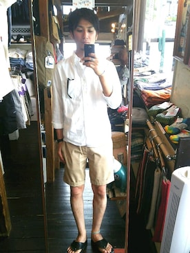 「PINECONE（パインコーン）のアイテム（パンツ）」を使った、takaoさん（メンズ・173cm）の夏コーディネート