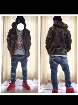 「Jordan」｜「アイテム（マウンテンパーカー）」を使った、Shamrockさん（メンズ・171cm）の秋コーディネート