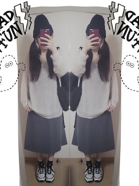 「Aラインスカート」｜「アイテム（帽子）」を使った、⊿кαηа⊿さん（レディース・163cm）の秋コーディネート