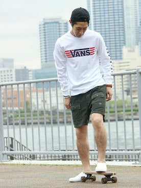 「TIMEX（タイメックス）のアイテム（アナログ腕時計）」を使った、honmaさん（メンズ・176cm）の夏コーディネート