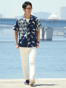 「ALBEROLA（アルベローラ）のアイテム」を使った、honmaさん（メンズ・176cm）の夏コーディネート