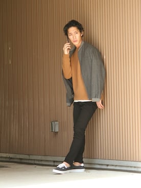 「JOURNAL STANDARD relume（ジャーナルスタンダード　レリューム）のアイテム（MA-1）」を使った、honmaさん（メンズ・176cm）の秋コーディネート