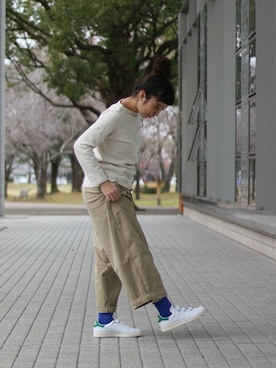 「adidas Originals（アディダスオリジナルス）のadidas originals stan smith CF（スニーカー）」を使った、ambience-staffさん（レディース・154cm）の冬コーディネート