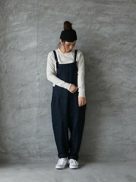 「YARRA（ヤラ）のアイテム（オールインワン・サロペット）」を使った、ambience-staffさん（レディース・154cm）の冬コーディネート