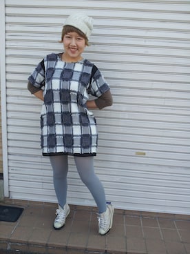「LILY BROWN（リリーブラウン）のアイテム（ニットキャップ/ビーニー）」を使った、tiraventoさん（レディース・155cm）の春コーディネート
