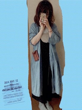「BOLO（ボロ）のジャンパースカート（スカート、ブルー系）」を使った、そららん。さん（レディース・159cm）の春コーディネート