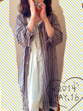 「BOLO（ボロ）の白ワンピ（ワンピース、ホワイト系）」を使った、そららん。さん（レディース・159cm）の春コーディネート