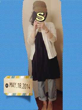 「Samansa Mos2（サマンサ モスモス）のアイテム（ワンピース、ブルー系）」を使った、そららん。さん（レディース・159cm）の春コーディネート