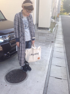 「UNIQLO（ユニクロ）のデニム（デニムパンツ、ブルー系）」を使った、そららん。さん（レディース・159cm）の秋コーディネート