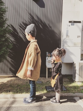 「Cienta（シエンタ）のアイテム（パンプス）」を使った、sayaさん（キッズ・90cm）の秋コーディネート