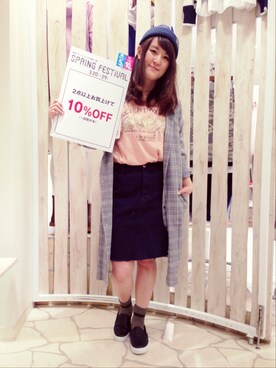「179/WG NICOLE CLUB（イチナナキュウ/ダブルジー）のアイテム（その他アウター）」を使った、渋谷パルコ179/WGさん（レディース・161cm）の春コーディネート