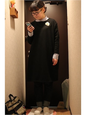 「PAR ICI」｜「アイテム（メッセンジャーバッグ）」を使った、わさん（レディース・156cm）の冬コーディネート