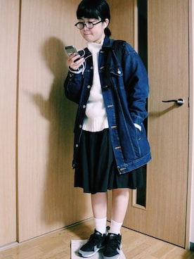 「PAR ICI」｜「アイテム（デニムジャケット）」を使った、わさん（レディース・156cm）の春コーディネート