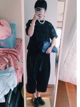 「PAR ICI」｜「アイテム（その他シューズ）」を使った、わさん（レディース・156cm）の夏コーディネート