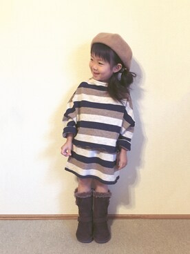 「CHIP TRIP（チップトリップ）のアイテム」を使った、clara◡̈⃝*さん（キッズ・100cm）の秋コーディネート