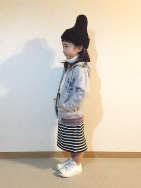 「GOLD RUSH（ゴールドラッシュ）のアイテム」を使った、clara◡̈⃝*さん（キッズ・100cm）の冬コーディネート