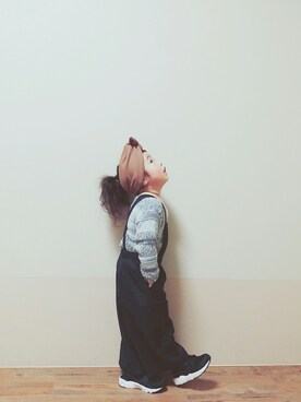 「SMELLY（スメリー）のアイテム」を使った、KONBUさん（キッズ・100cm）の春コーディネート
