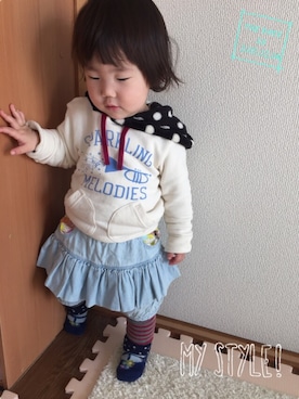 「BREEZE（ブリーズ）のアイテム（その他）」を使った、accoさん（キッズ・80cm）の冬コーディネート
