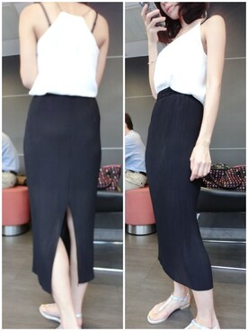 「chasing everyday beauty のアイテム（サンダル、シルバー系）」を使った、_sさん（レディース・163cm）の夏コーディネート