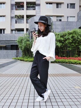 「MOUSSY（マウジー）のアイテム（ハット、ブラック系）」を使った、_sさん（レディース・163cm）の春コーディネート