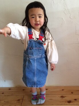 「ドラフトCO」｜「アイテム（サロペット/オーバーオール）」を使った、utachikiさん（キッズ・90cm）の夏コーディネート