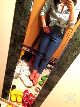 「SPINNS（スピンズ）のアイテム（チューブトップ）」を使った、hinanoさん（レディース・159cm）の夏コーディネート