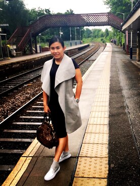 「ATMOSPHERE（アトモスフィア）のアイテム」を使った、Rach Wさん（レディース・160cm）の夏コーディネート