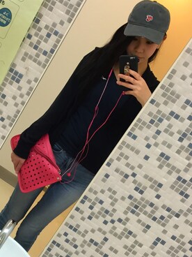 「Abercrombie&Fitch（アバークロンビーアンドフィッチ）のアイテム（帽子）」を使った、YUNAさん（レディース・171cm）の春コーディネート