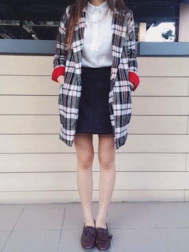 「blazer」｜「アイテム（その他アウター）」を使った、Cheryl Lamさん（レディース・160cm）の冬コーディネート